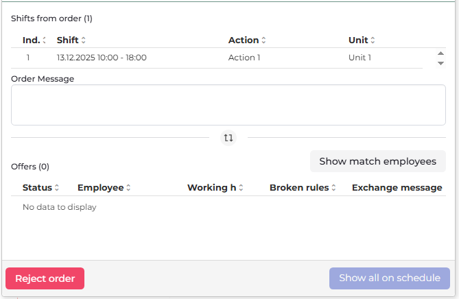 Show match employees button